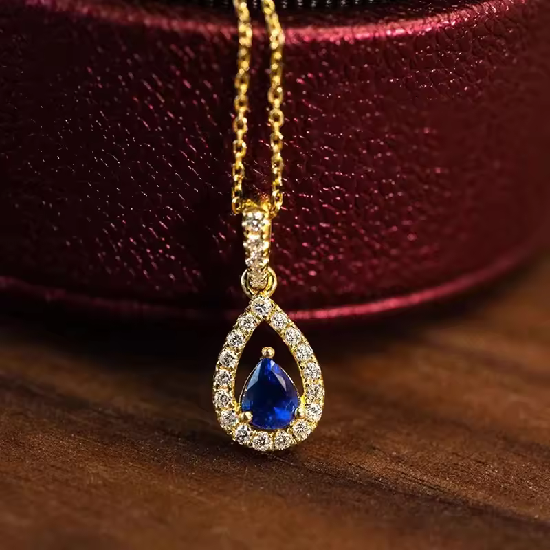 Elegant Blue Zircon Necklace