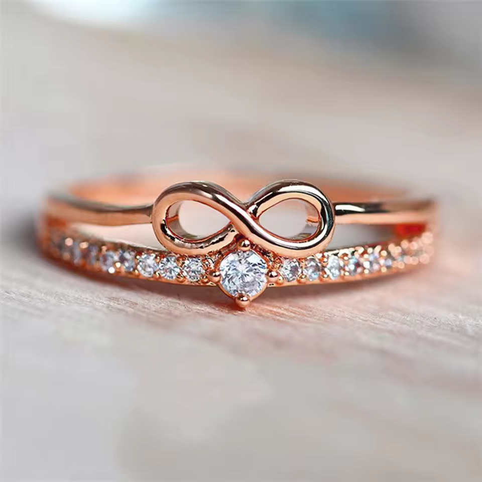 Bow Shape Infinity Zircon Ring