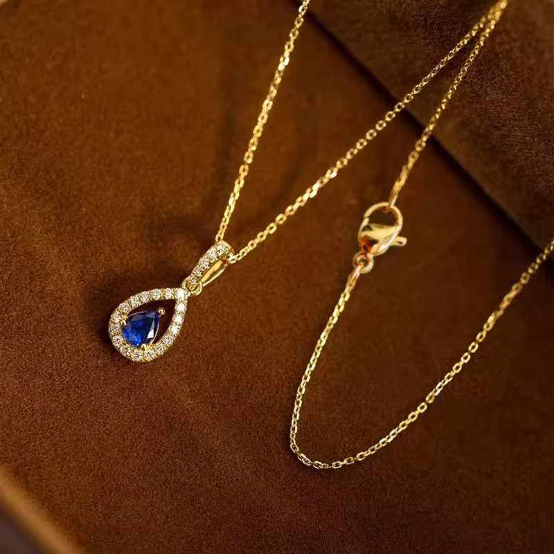 Elegant Blue Zircon Necklace