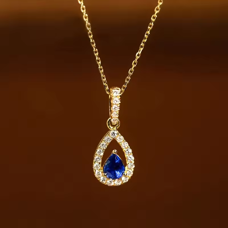 Elegant Blue Zircon Necklace