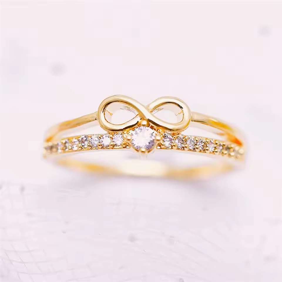 Bow Shape Infinity Zircon Ring