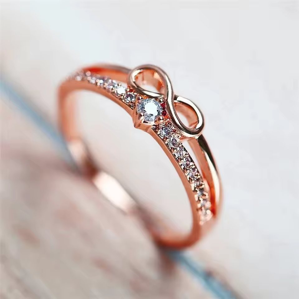 Bow Shape Infinity Zircon Ring