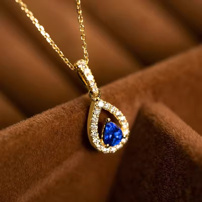 Elegant Blue Zircon Necklace