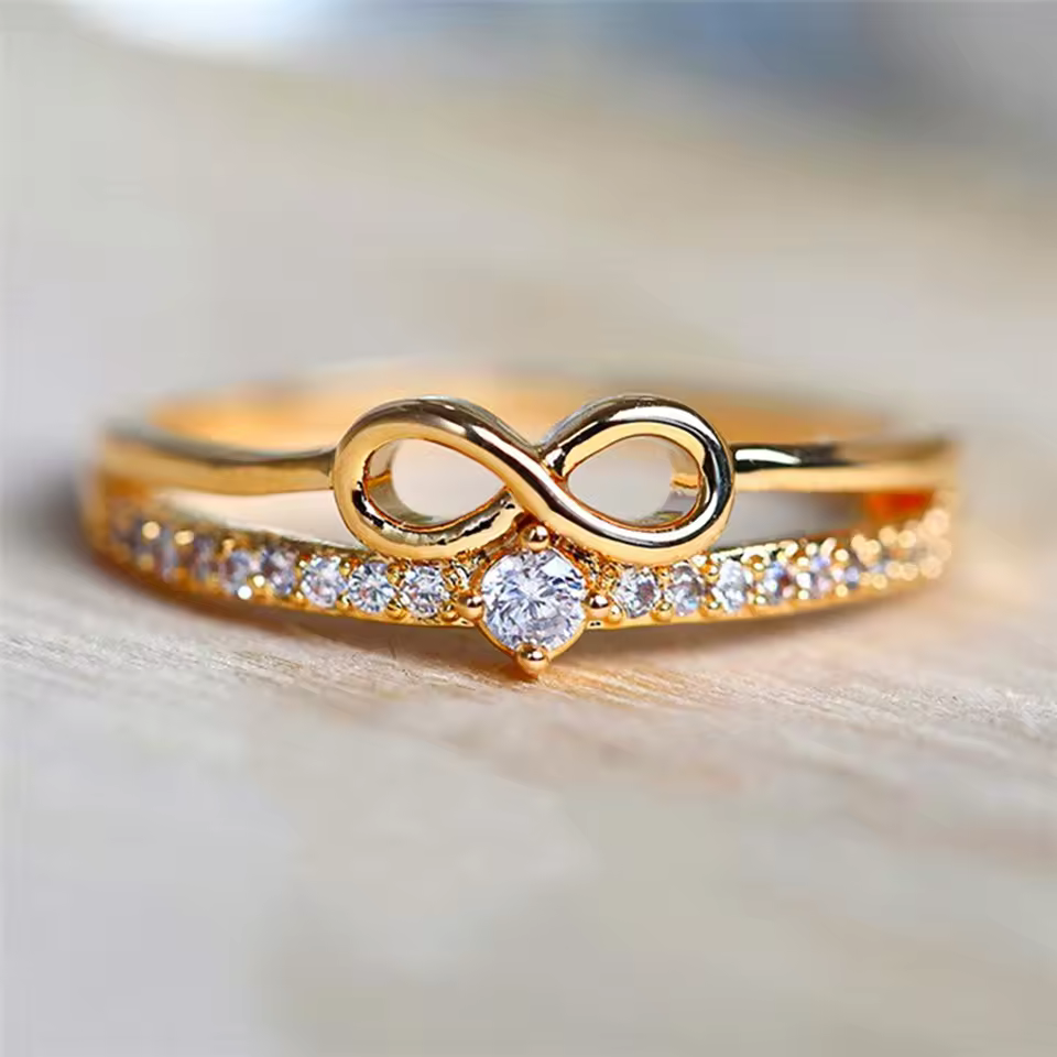 Bow Shape Infinity Zircon Ring