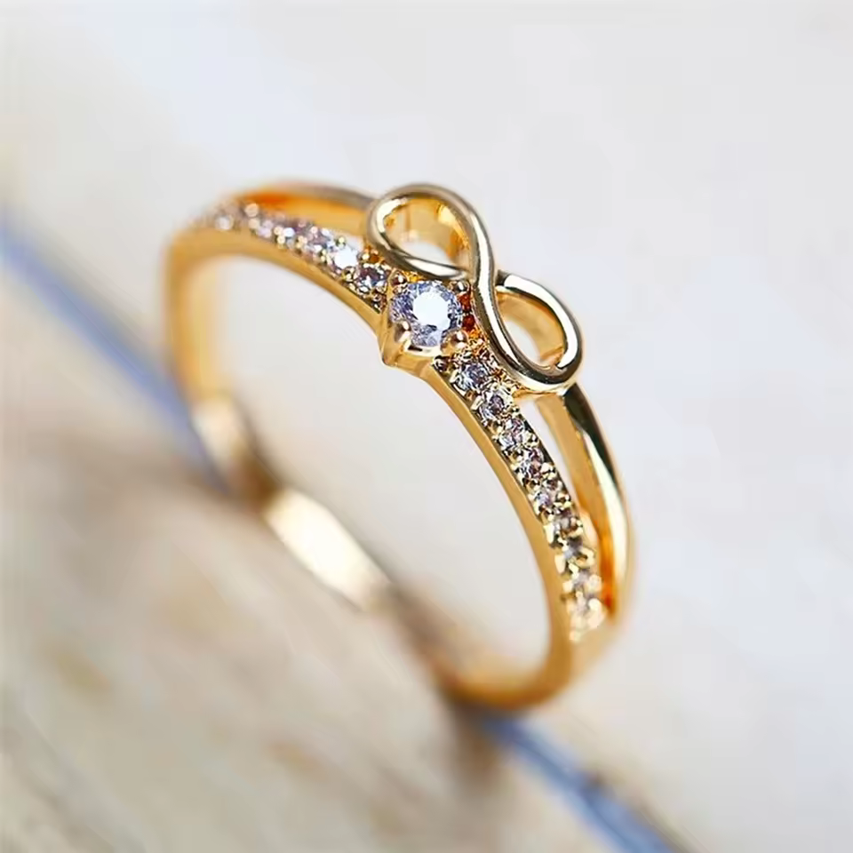 Bow Shape Infinity Zircon Ring